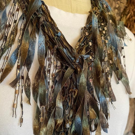 Elegant scarf for women, Dress scarf, Elegant accessories, Earth tone accessories, Scarf necklace, Cowboy scarf, Best gift for mom under 30
