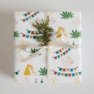 High Spirits: Cannabis-Themed Birthday Wrapping Paper