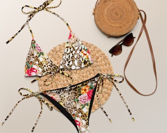 Floral Leopard Two-piece Bikini Set