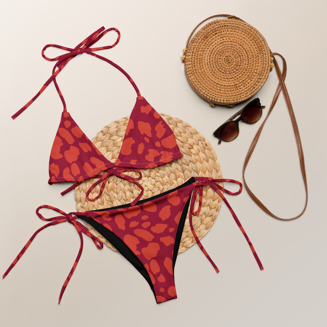 Candy Apple Cheetah String Bikini - Etsy