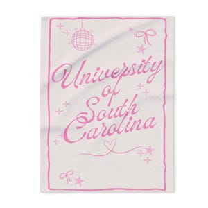 University of South Carolina Pink Fleece Blanket | Cozy Throw for Alumni, College Students, Gifts, Home Decor, Soft Blanket