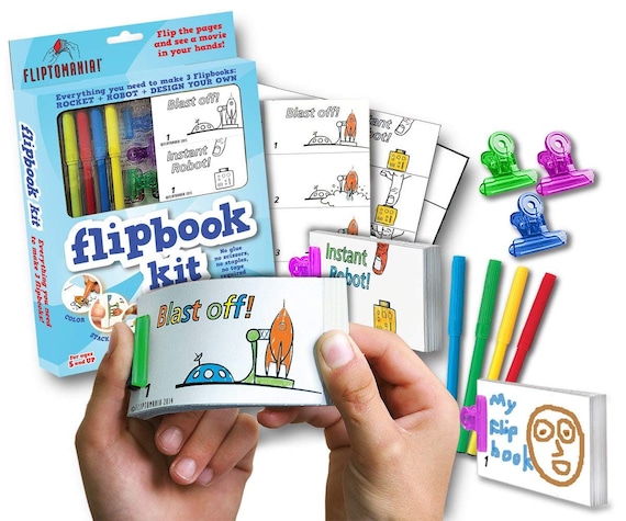 Fliptomania Flipbook Animation Kit Rocket & Robot 