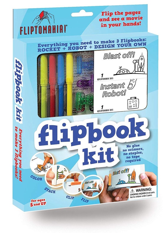 Fliptomania Flipbook Kit - Rocket & Robot