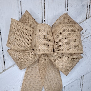 Hand-made Rustic Burlap Holiday Bow With Wire Edges - Etsy