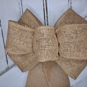 Hand-made Rustic Burlap Holiday Bow With Wire Edges - Etsy