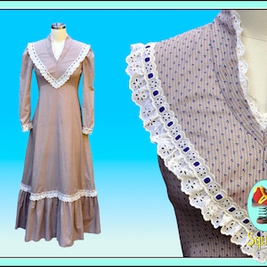 Vintage 1970s Dress Prairie Maxi Dress