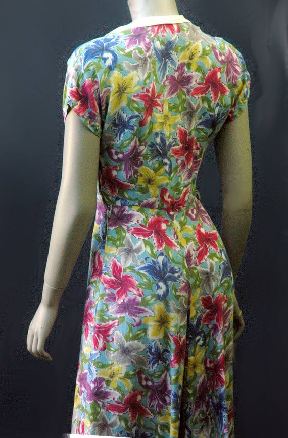 Vintage 1940s Dress Floral - image 5