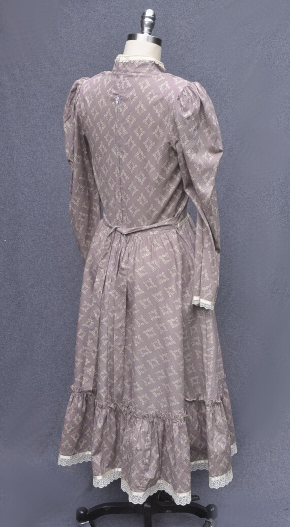 Vintage Dress 1970s - 1980s Gunne Sax cotton prai… - image 3