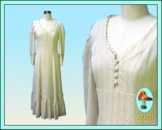 Vintage 1970s Dress Prairie Maxi Dress - image 1