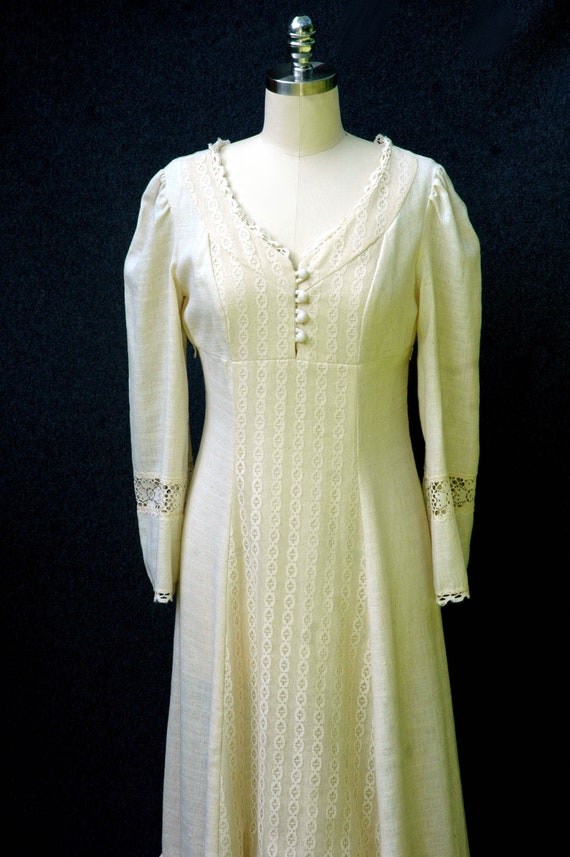 Vintage 1970s Dress Prairie Maxi Dress - image 8