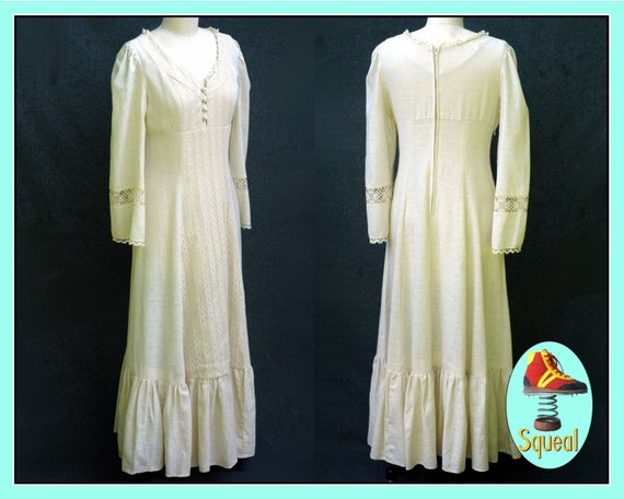 Vintage 1970s Romantic Prairie Victorian Calico Ma