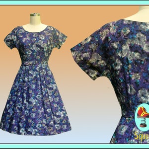 Vintage 1950s Dress Classic Floral Dress