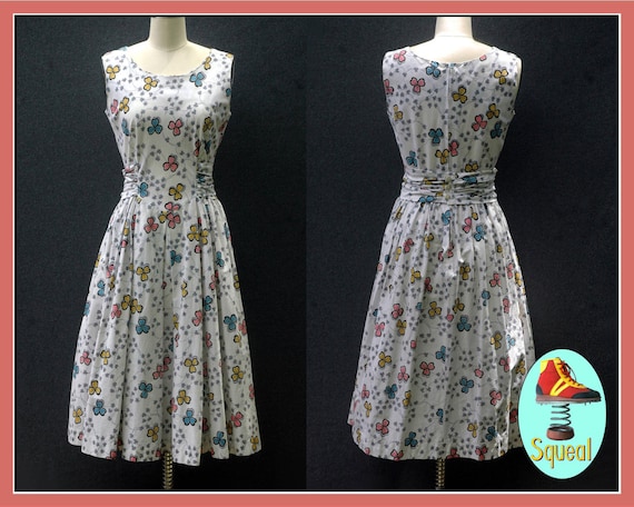 Vintage 1950s Floral Fit and Flare Dress