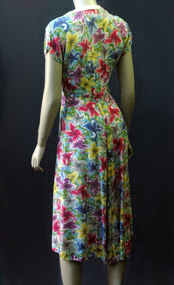 Vintage 1940s Dress Floral - image 7