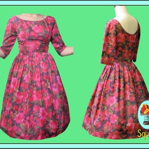 Vintage 1950s Dress Floral Dress