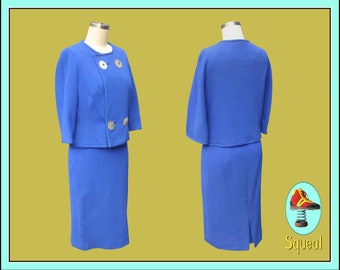 Vintage 1960s Suit / Skirt and Jacket with Large Buttons