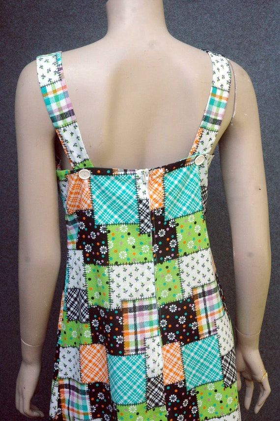 Vintage 1960s Dress Patchwork Print Sundress - image 7