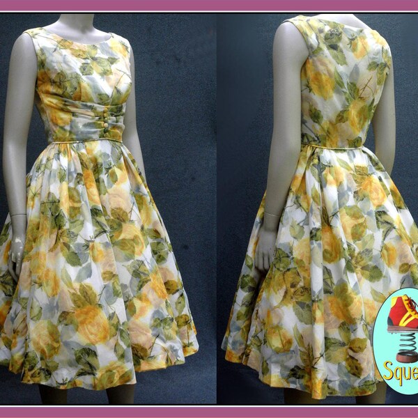 Vintage 1950s Yellow Chiffon Party Dress