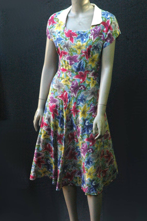 Vintage 1940s Dress Floral - image 2