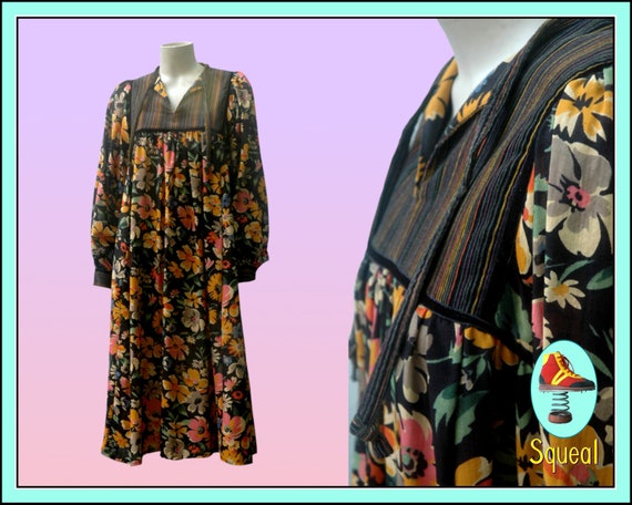 Vintage 1970s Dress Floral Dress - image 1