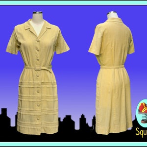 50er Jahre Vintage Kleid mit Knopfleiste und Knopfleiste
