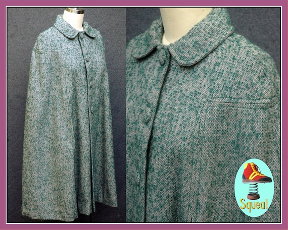 Vintage 1970s Wool Cape / Poncho