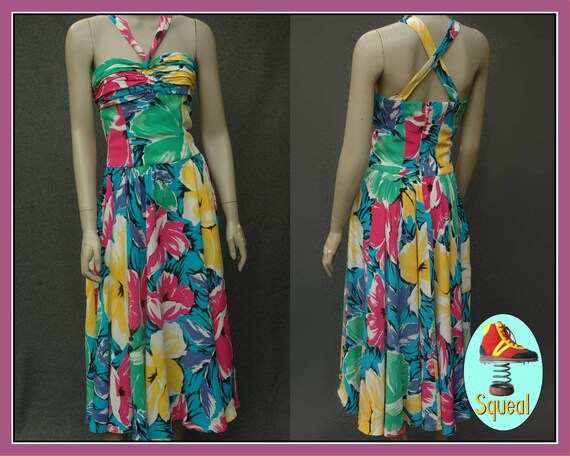 Vintage 1980s Tropical Floral Sundress