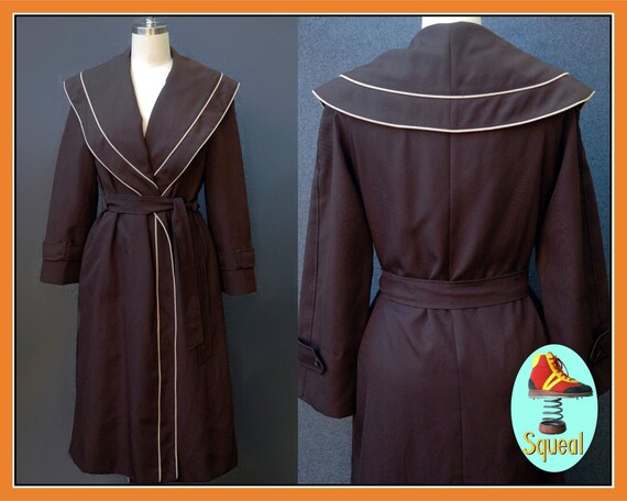 Vintage 1950s Black Wrap Coat