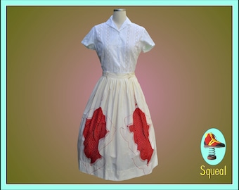 Vintage original 1950s Novelty Scarf Print Skirt