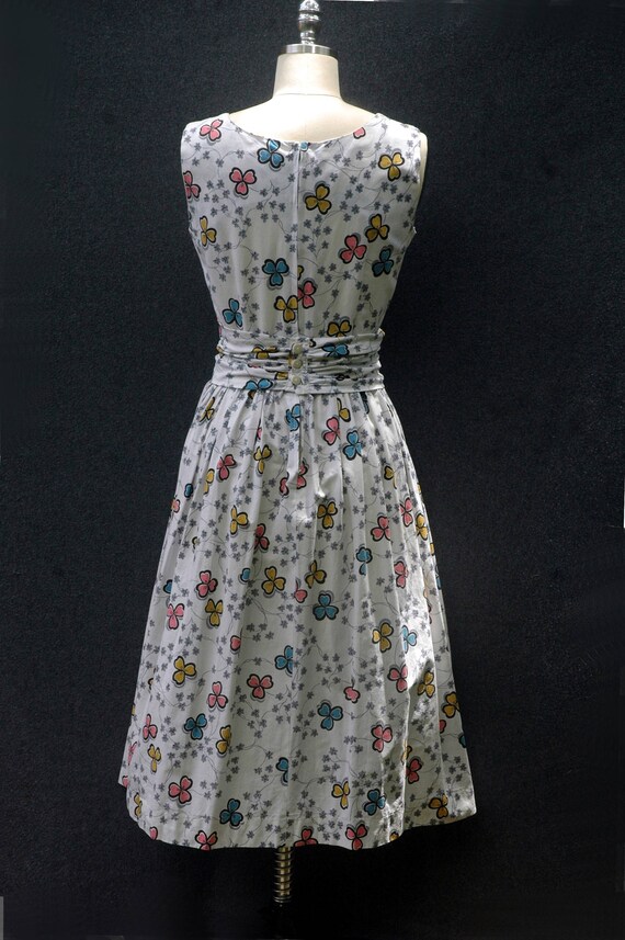 Vintage 1950s Dress Floral Fit and Flare Dress - image 4