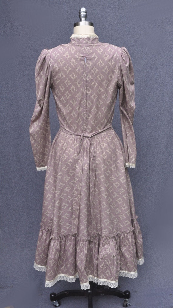 Vintage Dress 1970s - 1980s Gunne Sax cotton prai… - image 4