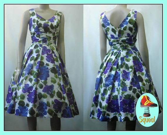 Vintage 1950s Dress / 50s Taffata party dress /195