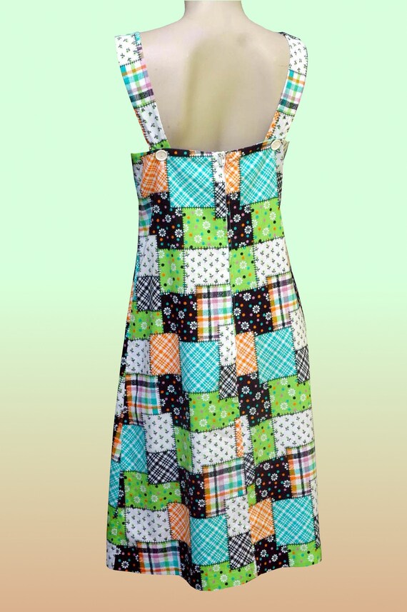 Vintage 1960s Dress Patchwork Print Sundress - image 3