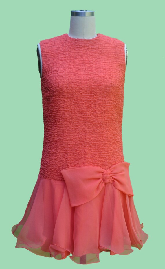 Vintage  Dress 1960s does 20s Drop Waist Dress wi… - image 4