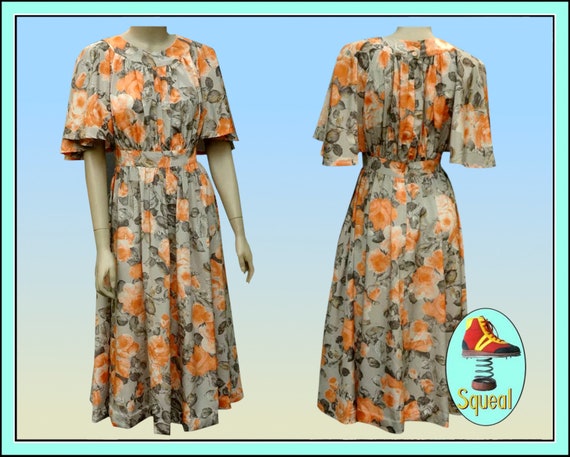 Vintage Dress 1930s Style Dress Floral Dress - 19… - image 1