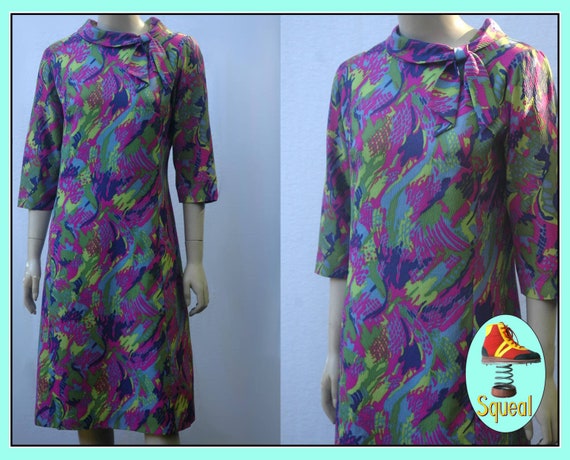 Vintage 1960s Psychadelic Mod Dress