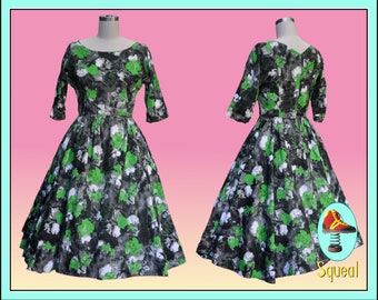 Vintage 1950s Dress Floral Dress by Beau-Mel Model