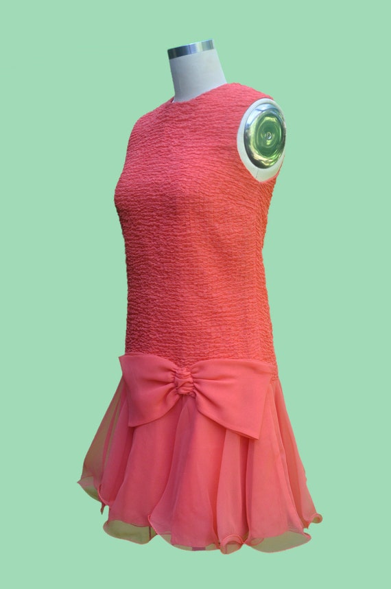 Vintage  Dress 1960s does 20s Drop Waist Dress wi… - image 2