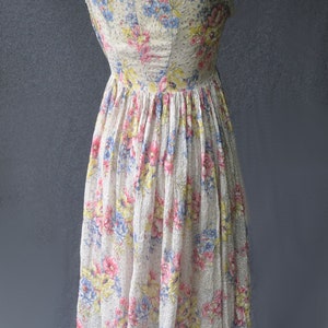 Vintage 1950s Dress Floral Tea Dress image 5