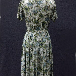 Vintage 1940s Dress Floral Rayon Dress image 5