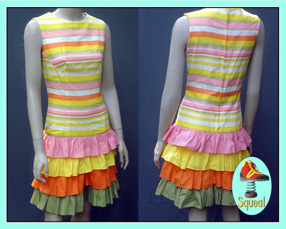Vintage 1960s Playsuit Romper with Ruffles