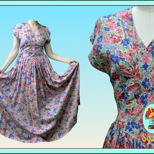 Vintage bloemenjurk uit de jaren 30