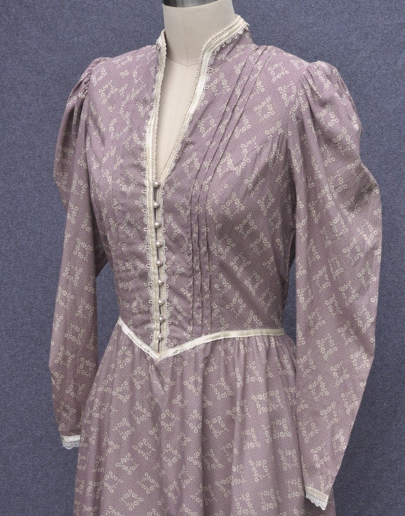 Vintage Dress 1970s - 1980s Gunne Sax cotton prai… - image 7