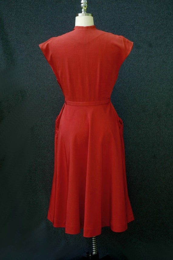 Vintage 1940s Dress Pink Dress Soutache Embroider… - image 6