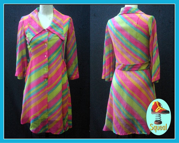 Vintage 1960s Psychadelic Party Dress