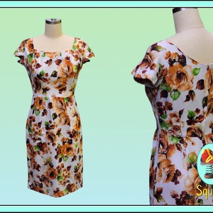 Vintage 1950er Jahre Kleid Geblümtes Wackelkleid aus Baumwolle