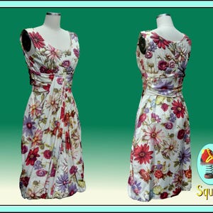 Vintage 1950s Floral Quilted Dress