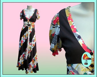 Vintage Dress 1970s does 1930s Maxi Dress