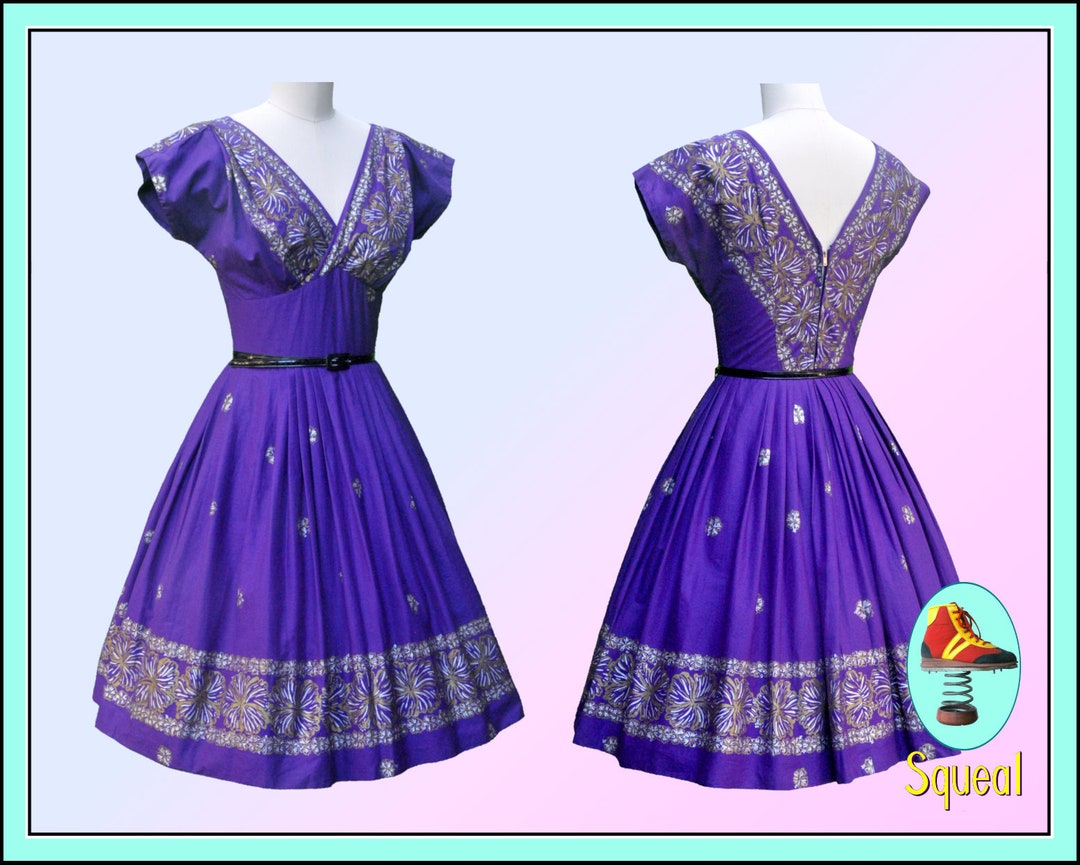 Rose Print Purple Hawaiian Dress 9485 main image 0