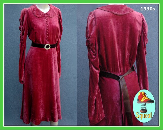 Vintage Original 1930s Velvet Dress